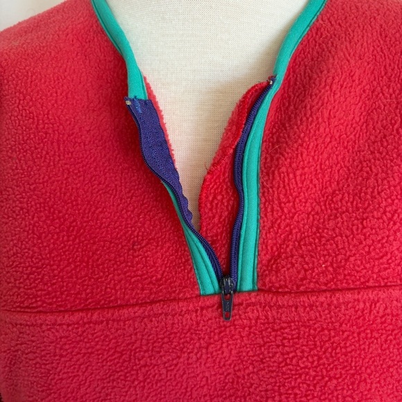 Vintage Patagonia Fleece Kids L Pink 1/4 Zip Made In USA Cozy Thick - Picture 3 of 10